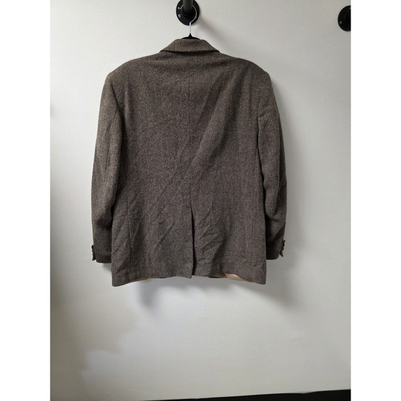 WFF by Farah Men's Tweed Herringbone Blazer Sport Coat Brown 42R Vintage - Picture 8 of 9